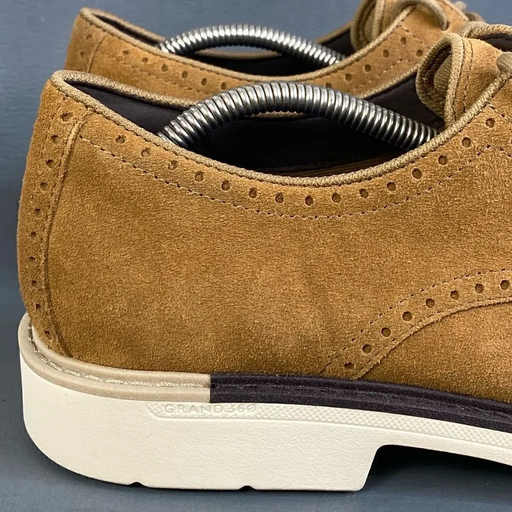 Cole Haan The Go-to Plain Toe brown suede comfort Oxford shoes mens size 11.5